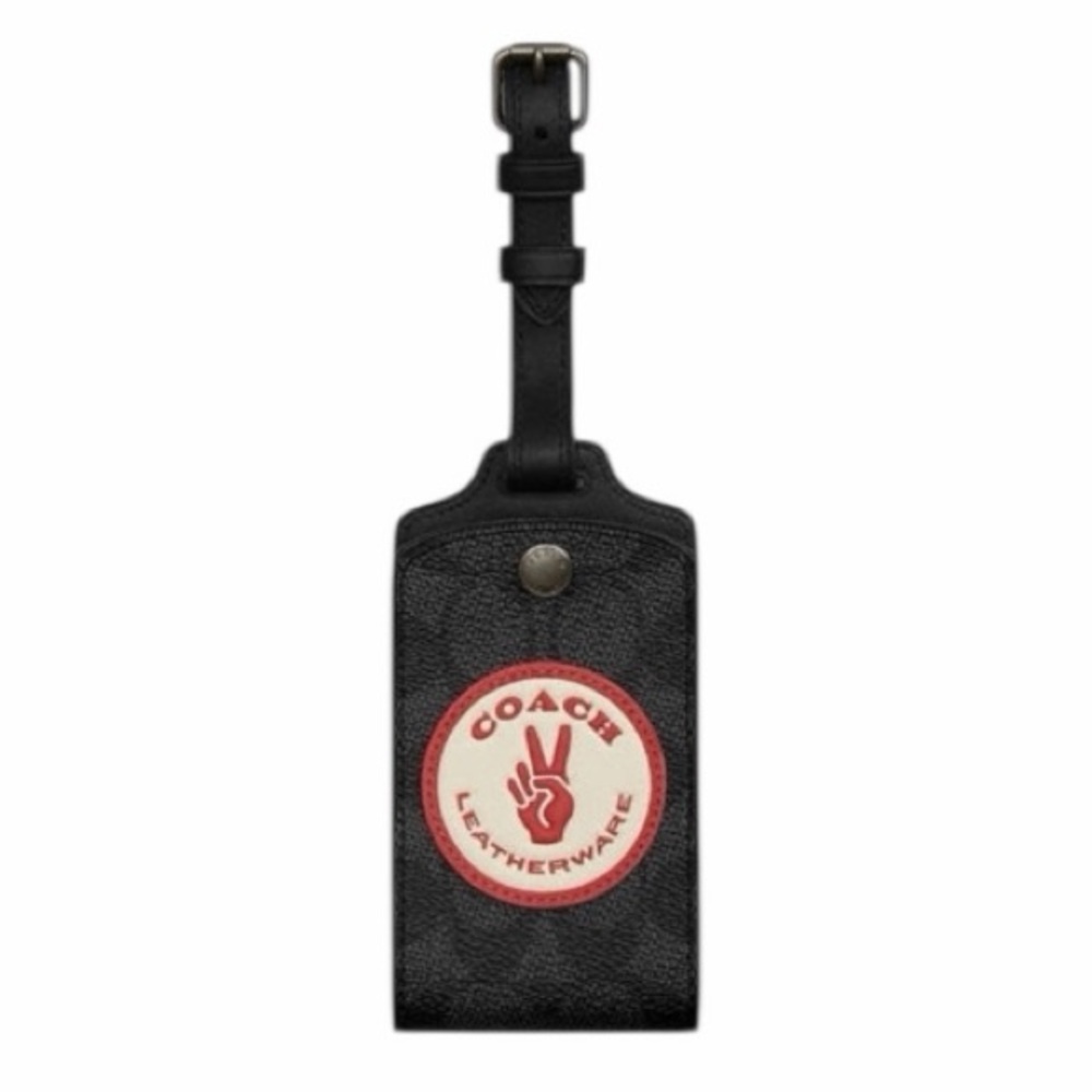 Coach Luggage Tag in Signature Canvas Body/Leather Trim With Patch NWT